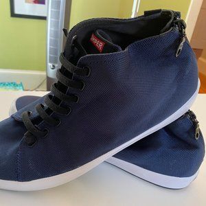 CAMPER men's zip back high top navy sneaker European size 46